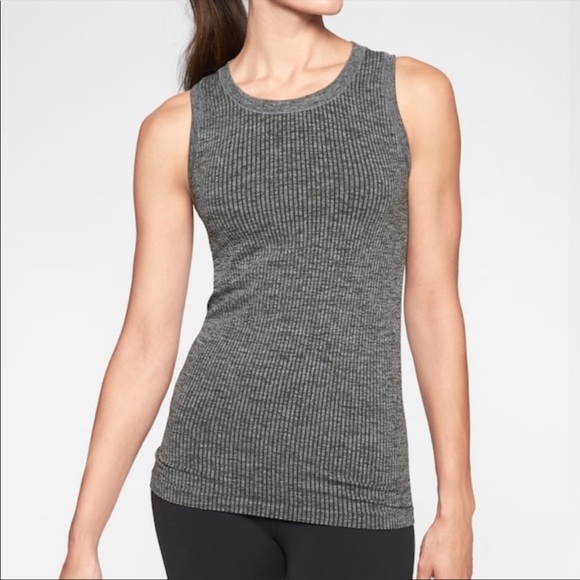Athleta Tops - Athleta Renew Seamless Ribbed Racerback Tank Top Women’s Small Dark Gray